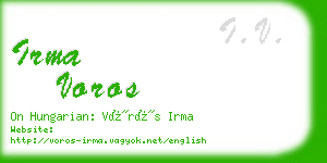 irma voros business card